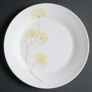 Nikko Aki Salad/Dessert Plate, Fine China Dinnerware   Bone,Yellow/Green Floral,