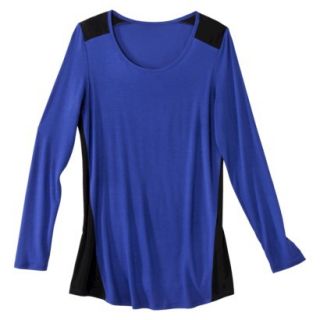 Mossimo Womens Colorblock Long Sleeve Top   Athens Blue/Black L