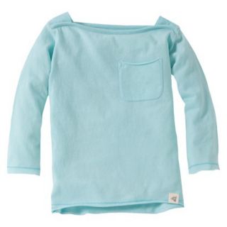 Burts Bees Baby Toddler Girls Boatneck Tee   Clearwater 3T