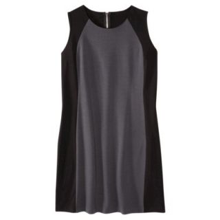 Mossimo Womens Plus Size Sleeveless Ponte Color block Dress   Gray/Black 3