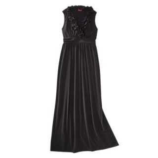 Merona Womens Ruffle Front Maxi Dress   Black   S