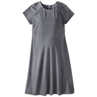 Liz Lange for Target Maternity Short Sleeve Lace Inset Ponte Dress   Gray XXL