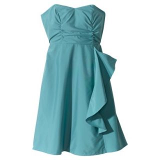 TEVOLIO Womens Plus Size Strapless Taffeta Dress w/Ruffle   Academy Blue   22W