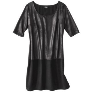 Mossimo Womens Short Sleeve Shift Dress   Black Foil S