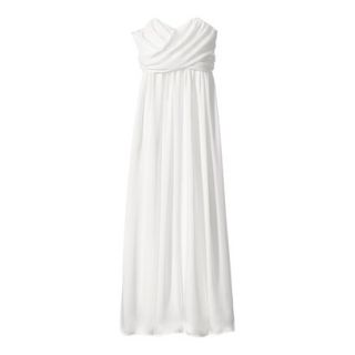 TEVOLIO Womens Satin Strapless Maxi Dress   Off White   14