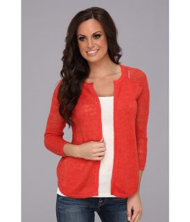 Lucky Brand Monrovia Pointelle 3RD Womens Sweater (Red)
