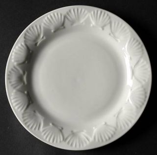 Gibson Designs Shell Salad Plate, Fine China Dinnerware   White,1 Raised Shell,1