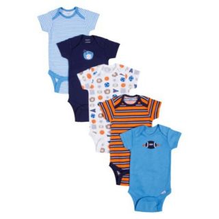 Gerber Onesies Newborn Boys 5 Pack Onesies   Blue/Orange NB