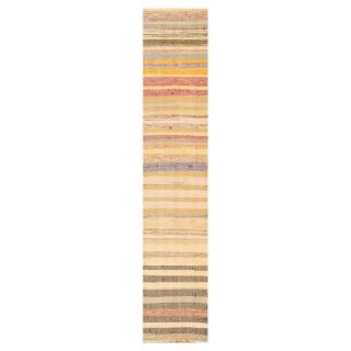 Apadana INC Vintage Striped Multi Color Rug   2.2 x 12.6 ft. Multicolor  