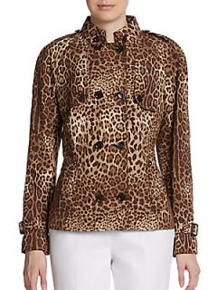 Leopard Print Double Breasted Jacket   Leopard