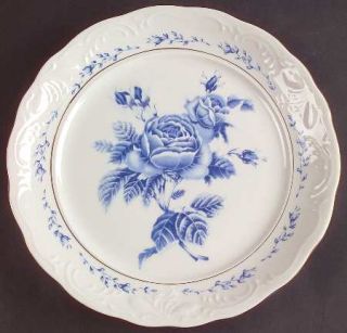 Gibson Designs Blue Rose Dinner Plate, Fine China Dinnerware   Blue Roses & Leav