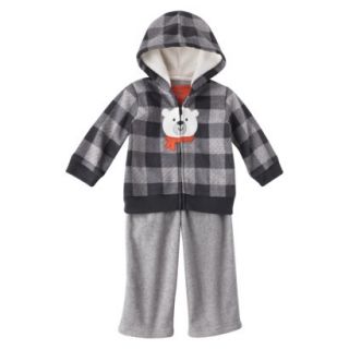 Just One You made by Carters Infant Boys 3 Piece Hoodie Set   Gray/Orange 9 M