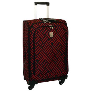Jenni Chan Black And Red Signature 24 inch Wheeled Upright Luggage (PolyesterExterior dimensions 24 inches high x 11 inches wide x 16 inches longWeight 9.6 poundsCarrying handle Patented tilt lock handle systemWheeled YesWheel type Quattro 360 degree
