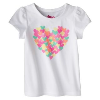 Circo Infant Toddler Girls Short Sleeve Heart Tee   White 12 M