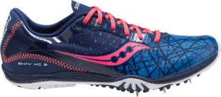 Womens Saucony Shay XC3 Spike   Navy Blue/Pink Running Shoes