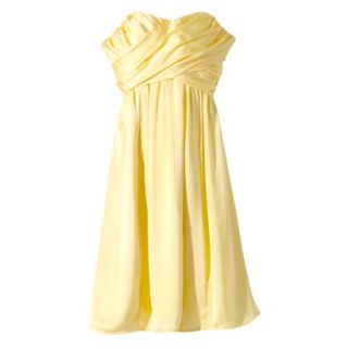TEVOLIO Womens Plus Size Satin Strapless Dress   Sassy Yellow   16W