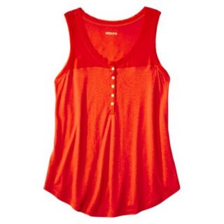 Merona Womens Knit to Woven Tank   Orange Zing   M
