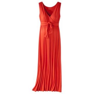 Merona Maternity Sleeveless Tie Waist Maxi Dress   Orange S