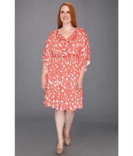 Rachel Pally Plus Size White Label Printed Eberez Dress Womens Dress (Orange)