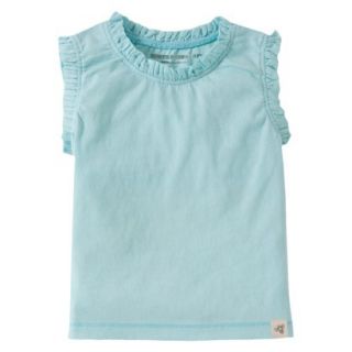 Burts Bees Baby Infant Girls Ruffle Tank   Clearwater 0 3 M