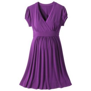 Merona Maternity Short Sleeve V Neck Dress   Purple L