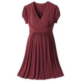Merona Maternity Short Sleeve V Neck Dress   Berry Red XL