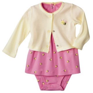 Just One YouMade by Carters Newborn Girls 3 Piece Dress Set   Pink Bee 9 M