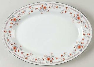 Dynasty China Copenhagen (Platinum,Rim) 12 Oval Serving Platter, Fine China Din