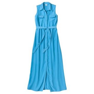 Mossimo Petites Sleeveless Maxi Shirt Dress   Blue XSP