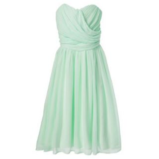 TEVOLIO Womens Plus Size Chiffon Strapless Pleated Dress   Cool Mint   18W