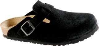 Birkenstock Boston Suede with Soft Footbed   Black Suede Casual Shoes