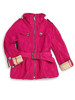 Burberry Little Girls Check Cuff Trenchcoat   Pink