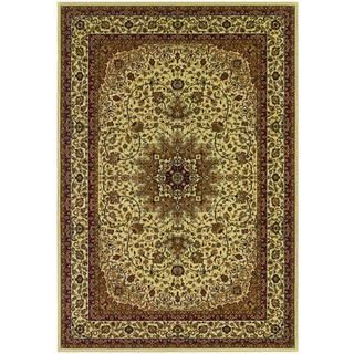 Izmir Royal Kashan/ Ivory Area Rug (53 X 76) (IvorySecondary colors Black, Gold, Green, Ivory and RedPattern FloralTip We recommend the use of a non skid pad to keep the rug in place on smooth surfaces.All rug sizes are approximate. Due to the differen