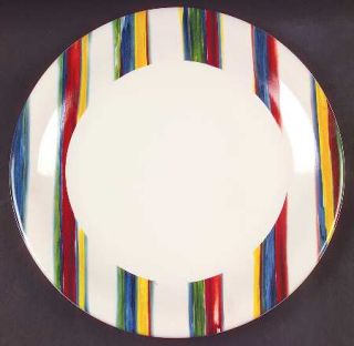 Pfaltzgraff Paradise Lane Dinner Plate, Fine China Dinnerware   Multicolor Strip