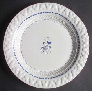 Disney Gourmet Mickey (Blue Embossed) Dinner Plate, Fine China Dinnerware   Blue