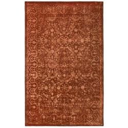 Handmade Silk Road Majestic Rust New Zealand Wool Rug (4 X 6)