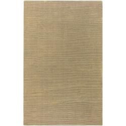 Hand crafted Solid Pale Gold Casual Cnido Wool Rug (5 X 8)