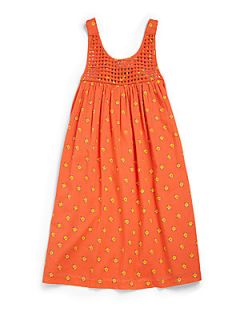 Stella McCartney Kids Girls Latticework Sundress   Orange