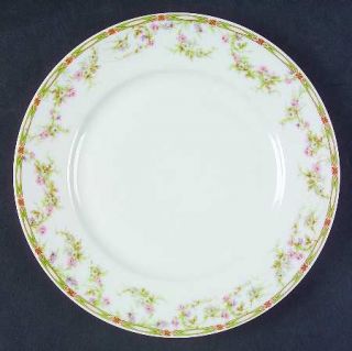 Haviland Schleiger 152 Luncheon Plate, Fine China Dinnerware   Theo,Pink&Gray Ro