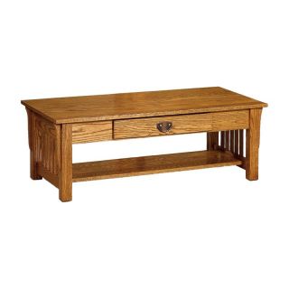 Chelsea Home Manheim Rectangle Medium Walnut Wood Coffee Table with Shelf and