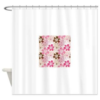  Cute brown and pink abstract spring Shower Curtain  Use code FREECART at Checkout