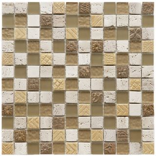 Somertile Basilica 1 inch Milano Stone And Glass Mosaic Tiles (pack Of 10)