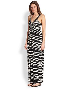 Design History Tie Dye Zebra Print Jersey Maxi Dress   Onyx White