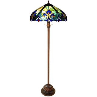 Tiffany style 2 light Bronze Victorian Floor Lamp