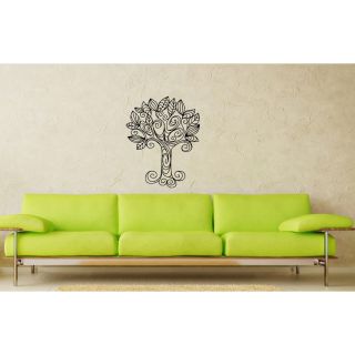 Tree Ornament Vinyl Wall Decal (Glossy blackEasy to applyDimensions 25 inches wide x 35 inches long )