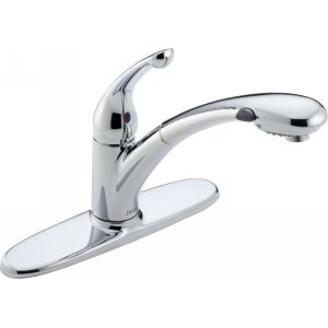 Delta Faucet 470 DST Signature One Handle Pull Out Spray Kitchen Faucet