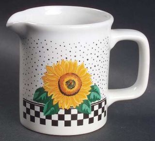 Tabletops Unlimited Sunny (Coupe) Creamer, Fine China Dinnerware   Sunflowers W/