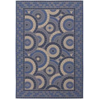 Five Seasons Sundial/ Cream blue Area Rug (37 X 55) (CreamSecondary colors BluePattern Geometric CirclesTip We recommend the use of a non skid pad to keep the rug in place on smooth surfaces.All rug sizes are approximate. Due to the difference of monit