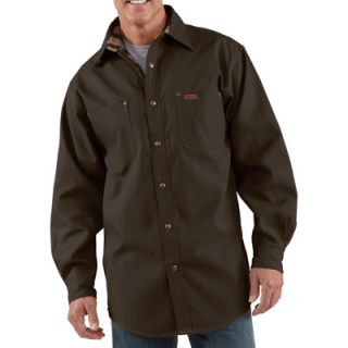 Carhartt Canvas Shirt Jacket   Dark Brown, 4XL, Model# S296