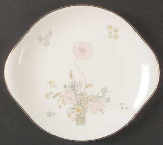Royal Doulton Flirtation Handled Cake Plate, Fine China Dinnerware   Bone, Pink